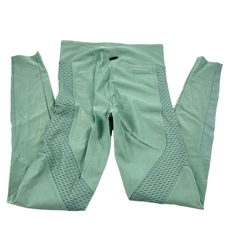 Koral Stilt Mesh-Paneled Coated Stretch Leggings in Sage SZ Small - Picture 2 of 6